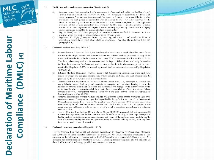 Declaration of Maritime Labour Compliance (DMLC) [4] 
