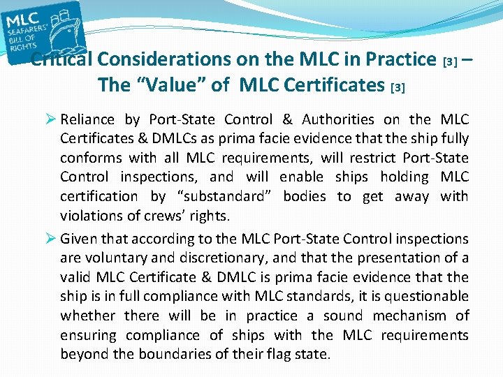 Critical Considerations on the MLC in Practice [3] – The “Value” of MLC Certificates