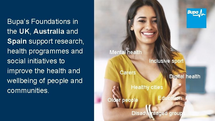 Bupa’s Foundations in the UK, Australia and Spain support research, health programmes and social
