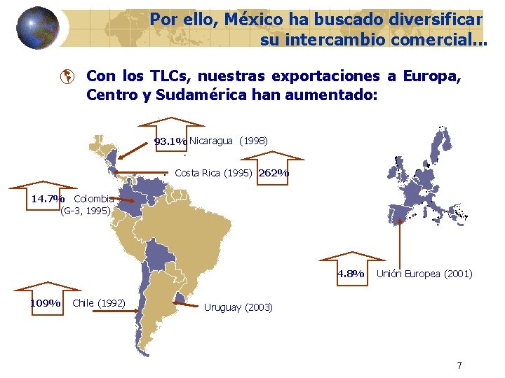 Por ello, México ha buscado diversificar su intercambio comercial. . . þ Con los