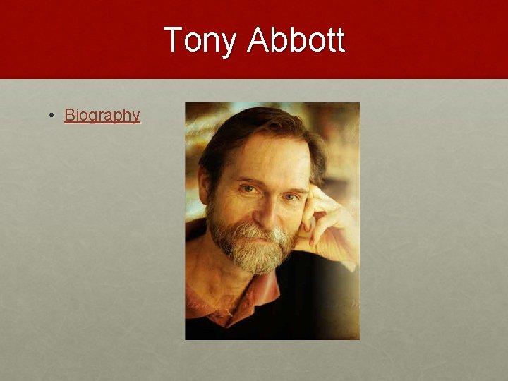 Tony Abbott • Biography 