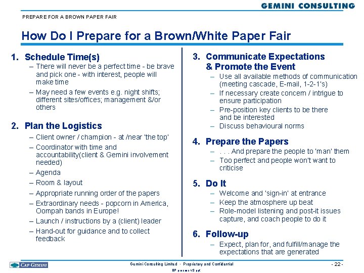 PREPARE FOR A BROWN PAPER FAIR How Do I Prepare for a Brown/White Paper