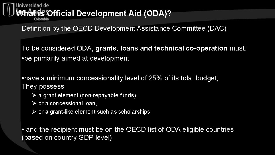 What is Official Development Aid (ODA)? Definition by the OECD Development Assistance Committee (DAC)