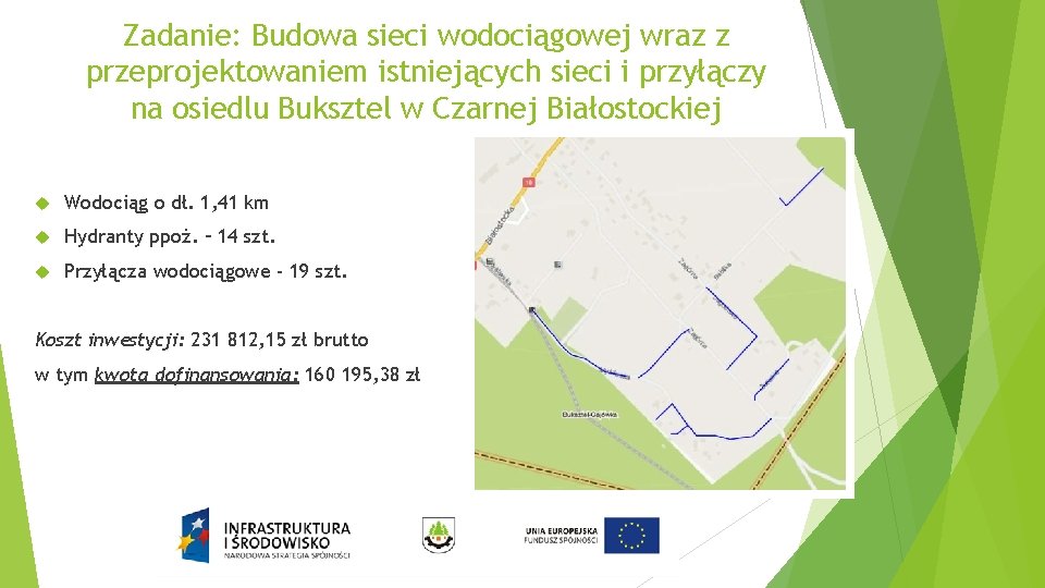 Zadanie: Budowa sieci wodociągowej wraz z przeprojektowaniem istniejących sieci i przyłączy na osiedlu Buksztel