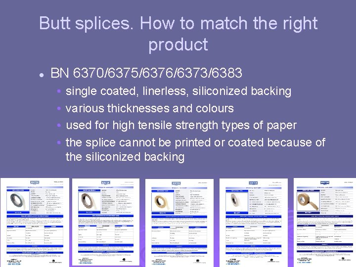 Butt splices. How to match the right product l BN 6370/6375/6376/6373/6383 • • single