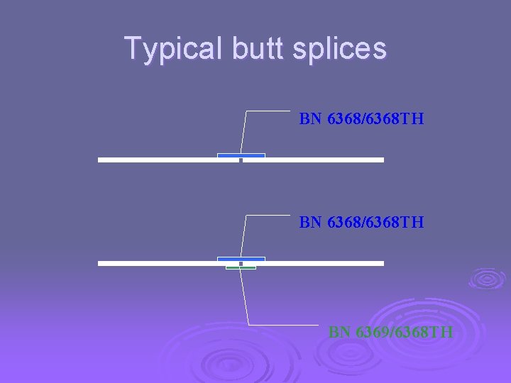 Typical butt splices BN 6368/6368 TH BN 6369/6368 TH 