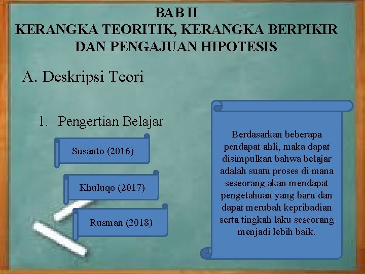 BAB II KERANGKA TEORITIK, KERANGKA BERPIKIR DAN PENGAJUAN HIPOTESIS A. Deskripsi Teori 1. Pengertian