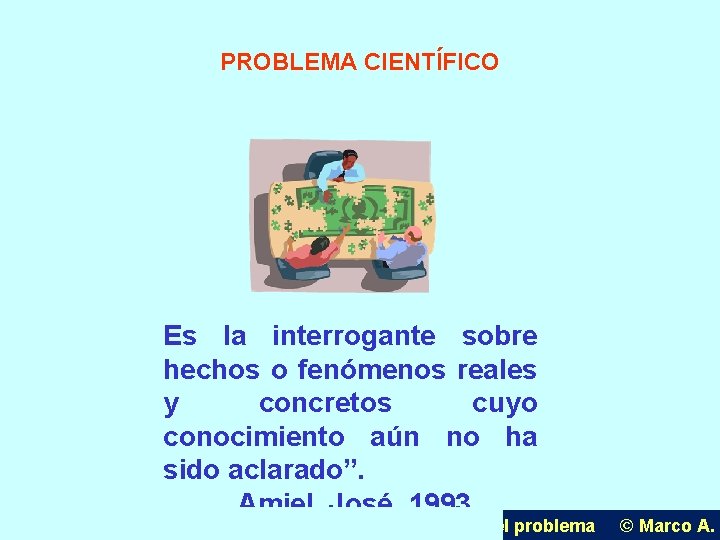 PROBLEMA CIENTÍFICO Es la interrogante sobre hechos o fenómenos reales y concretos cuyo conocimiento