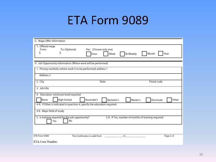 ETA Form 9089 20 