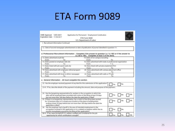 ETA Form 9089 25 