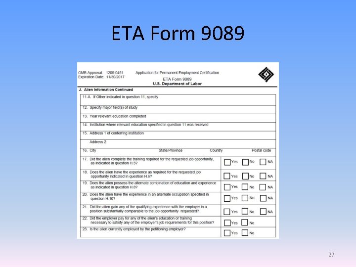 ETA Form 9089 27 