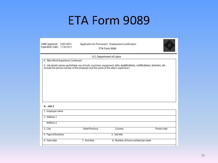 ETA Form 9089 29 