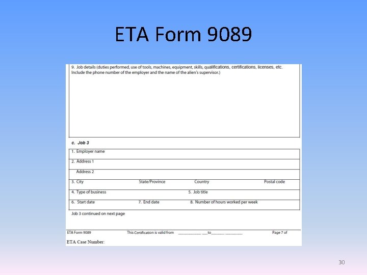 ETA Form 9089 30 