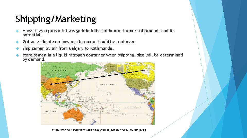 Shipping/Marketing Have sales representatives go into hills and inform farmers of product and its