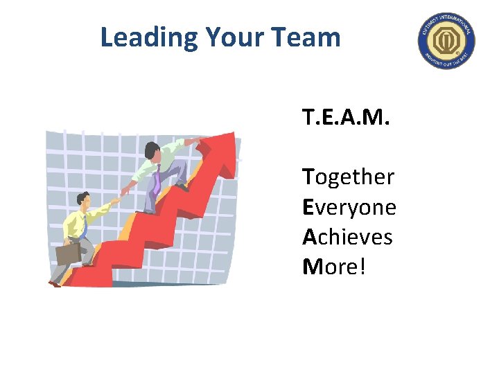 Leading Your Team T. E. A. M. Together Crucial Everyone Conversation. Achieves More! 