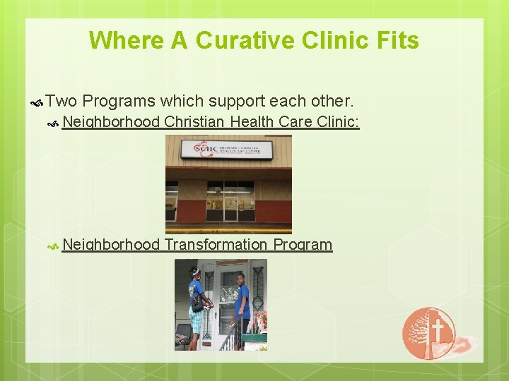 Where A Curative Clinic Fits Two Programs which support each other. Neighborhood Christian Health