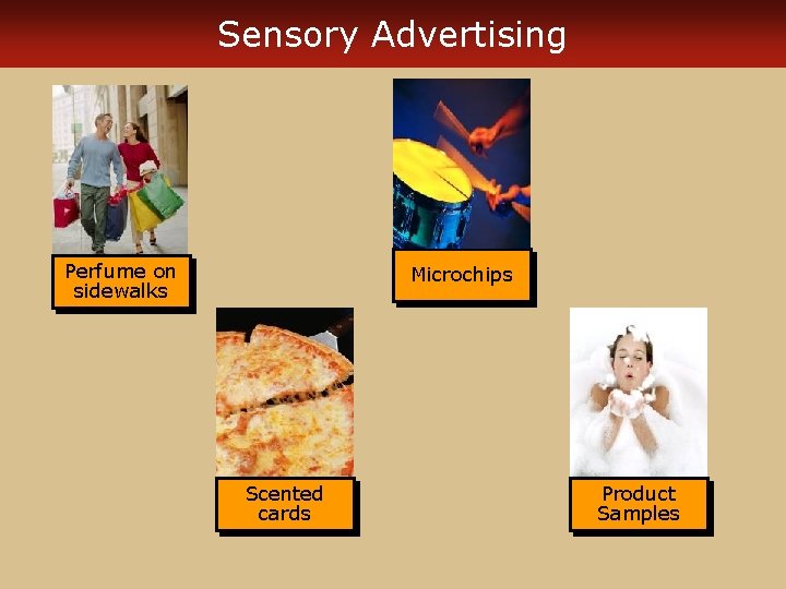 Sensory Advertising Perfume on sidewalks Microchips Scented cards Product Samples 