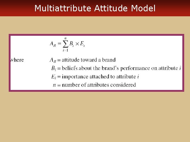 Multiattribute Attitude Model 