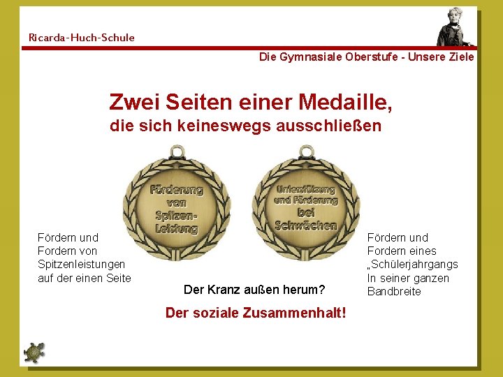 Ricarda-Huch-Schule Die Gymnasiale Oberstufe - Unsere Ziele Zwei Seiten einer Medaille, die sich keineswegs