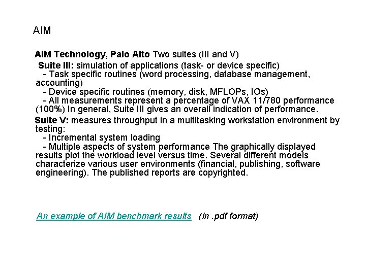  AIM Technology, Palo Alto Two suites (III and V) Suite III: simulation of