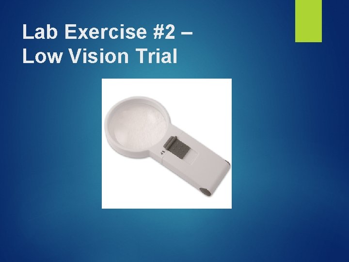 Lab Exercise #2 – Low Vision Trial 