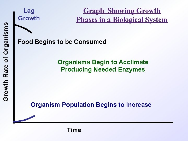 Growth Rate of Organisms Lag Growth Graph Showing Growth Phases in a Biological System