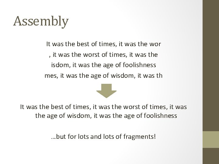 Assembly It was the best of times, it was the worst of times, it