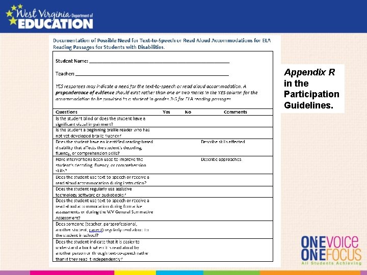 Appendix R in the Participation Guidelines. 