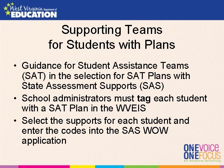 Supporting Teams for Students with Plans • Guidance for Student Assistance Teams (SAT) in