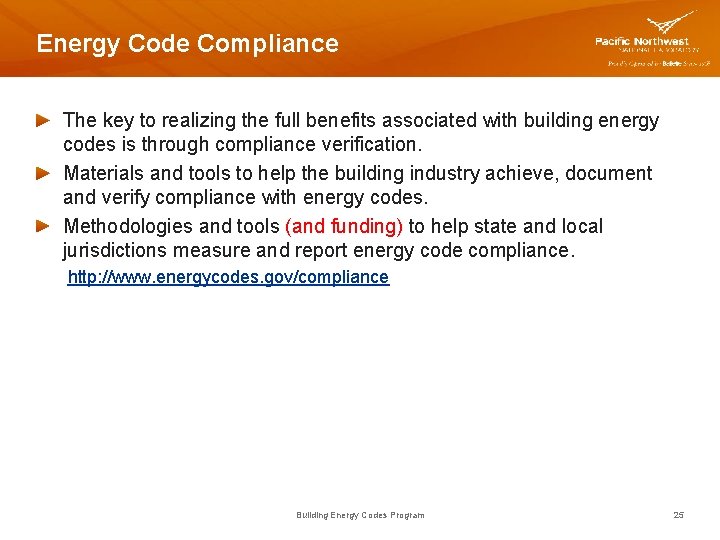 Energy Code Compliance The key to realizing the full benefits associated with building energy