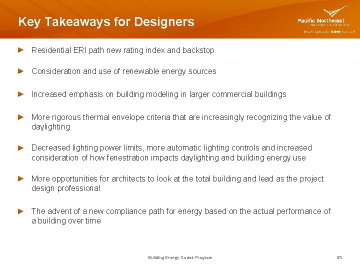 Key Takeaways for Designers Residential ERI path new rating index and backstop Consideration and