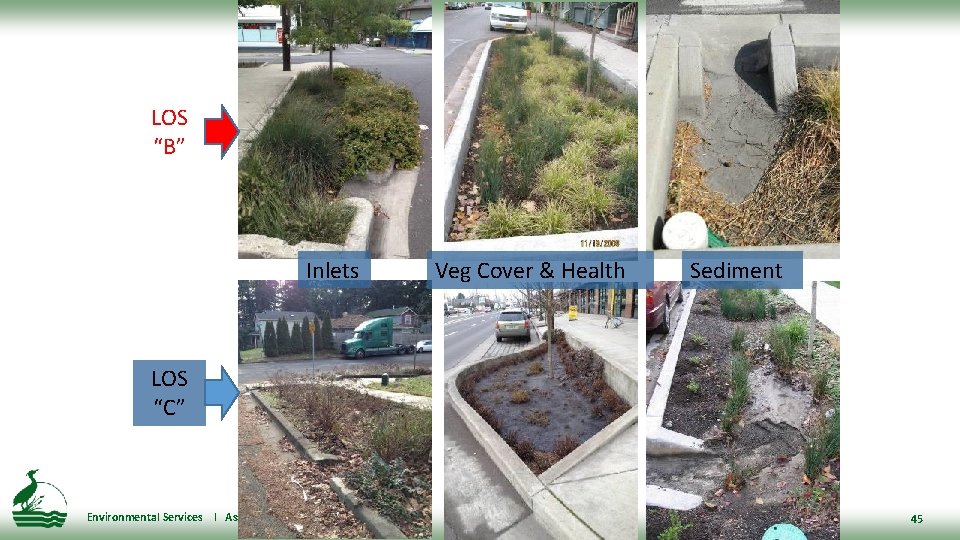 LOS “B” Inlets Veg Cover & Health Sediment LOS “C” Environmental Services l Asset
