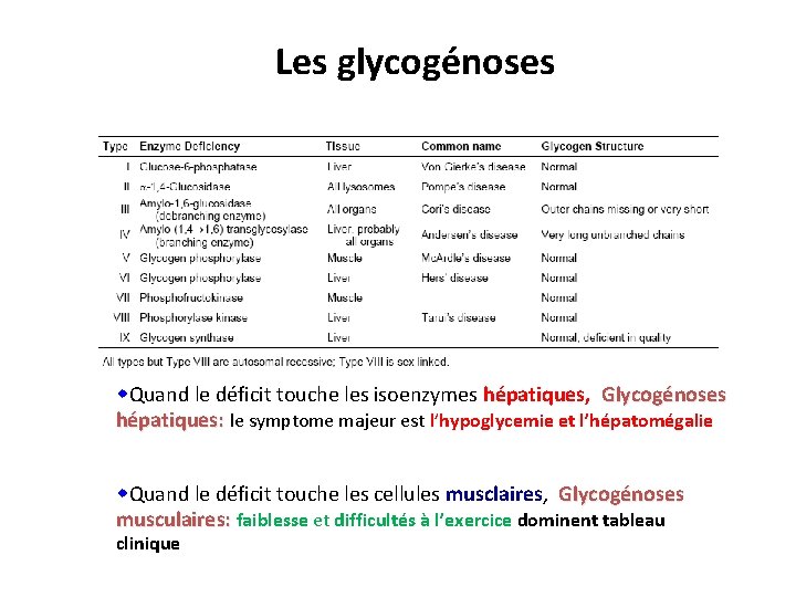 Les glycogénoses w. Quand le déficit touche les isoenzymes hépatiques, Glycogénoses hépatiques: le symptome