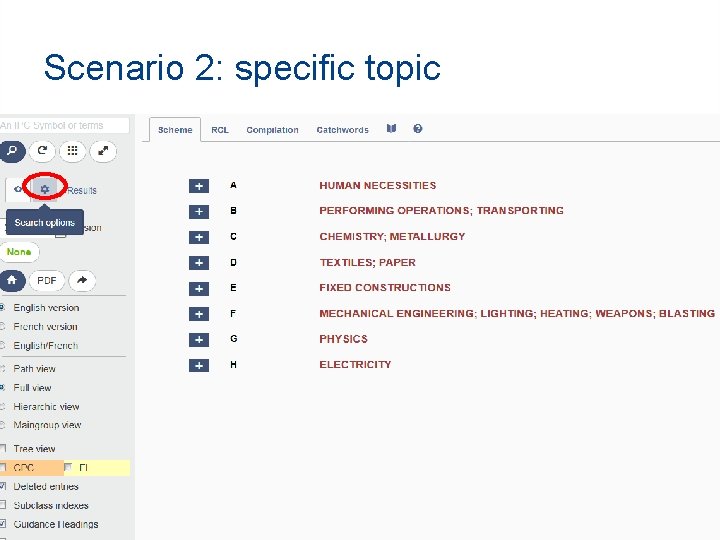 Scenario 2: specific topic 