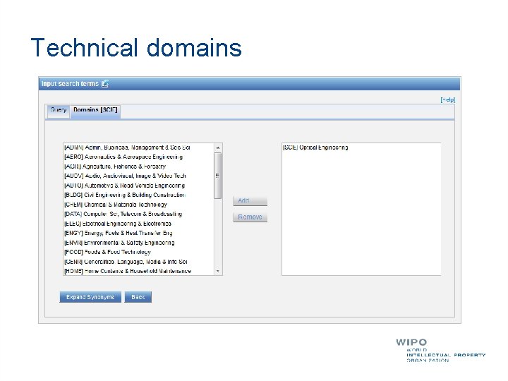 Technical domains 