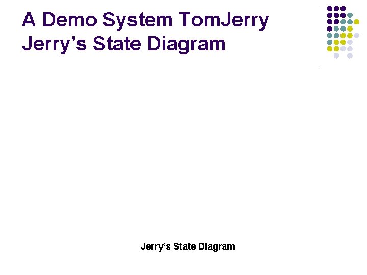 A Demo System Tom. Jerry’s State Diagram 