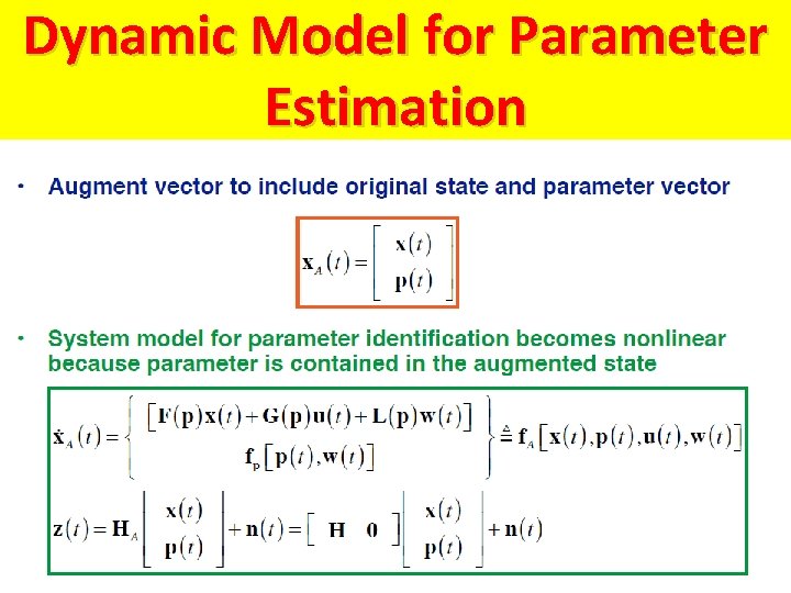 Dynamic Model for Parameter Estimation 