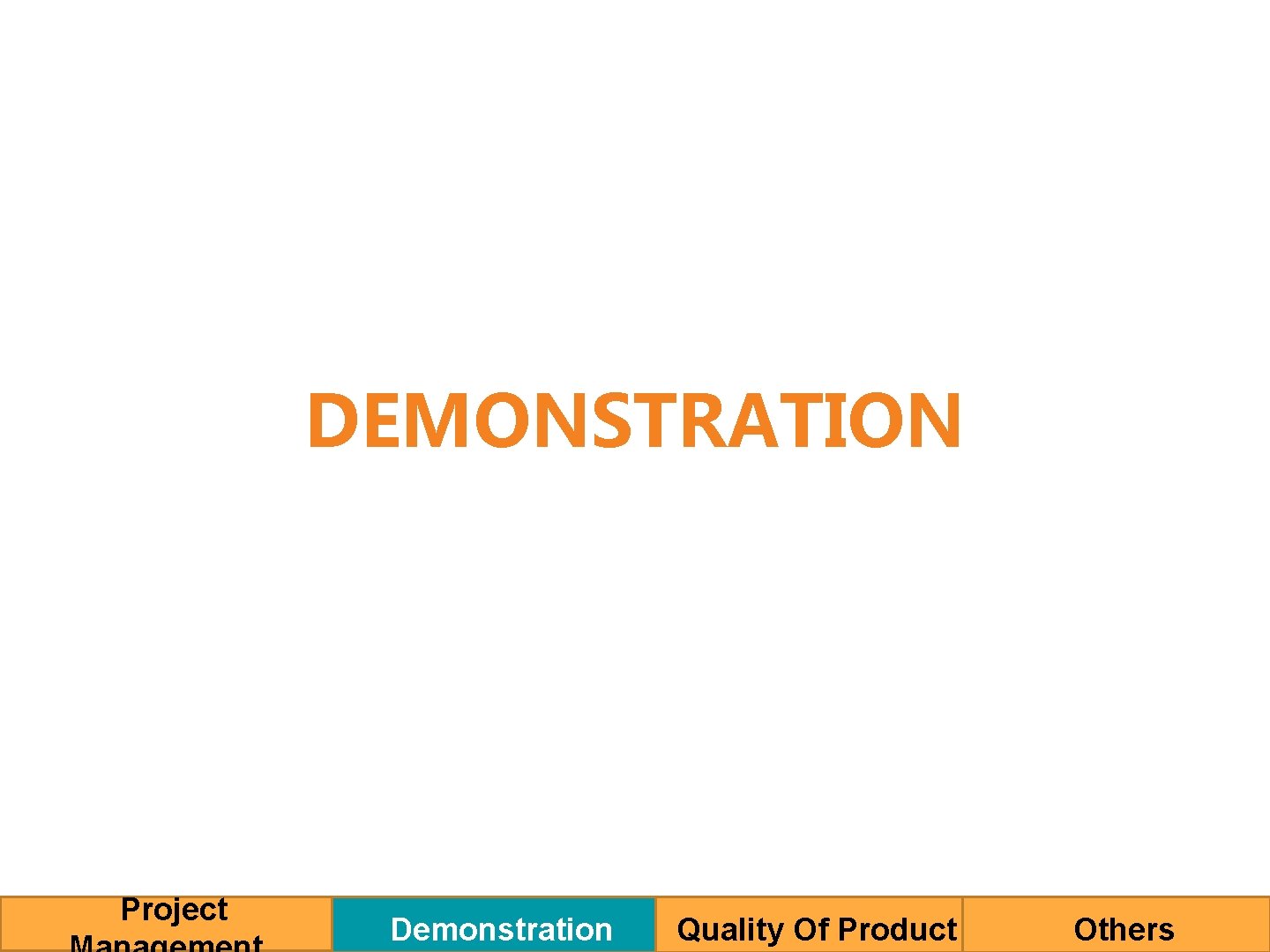 DEMONSTRATION Project Demonstration Quality Of Product Others 