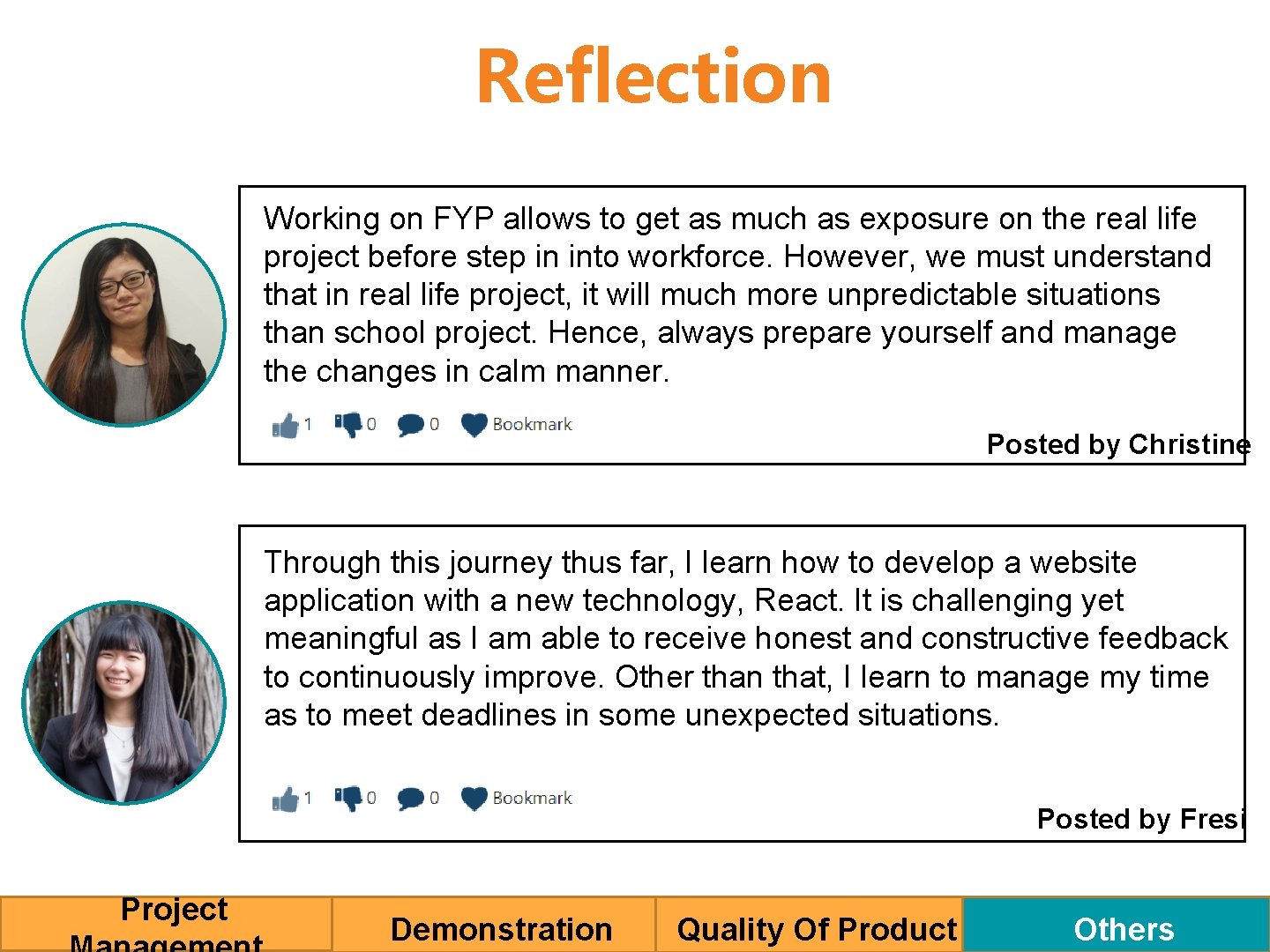 Reflection Working on FYP allows to get as much as exposure on the real