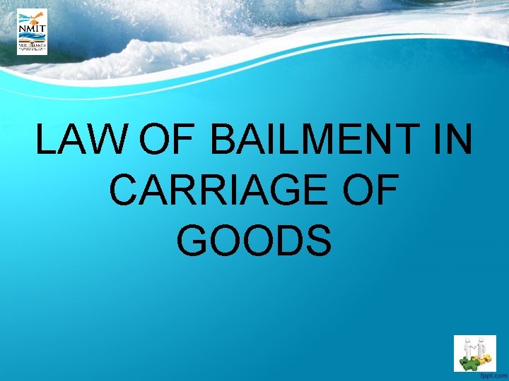 LAW OF BAILMENT IN CARRIAGE OF GOODS 