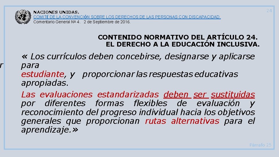 r 24 NACIONES UNIDAS. COMITÉ DE LA CONVENCIÓN SOBRE LOS DERECHOS DE LAS PERSONAS