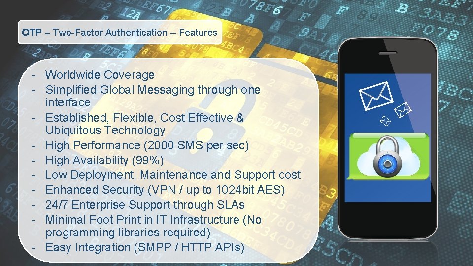 OTP – Two-Factor Authentication – Features - Worldwide Coverage - Simplified Global Messaging through