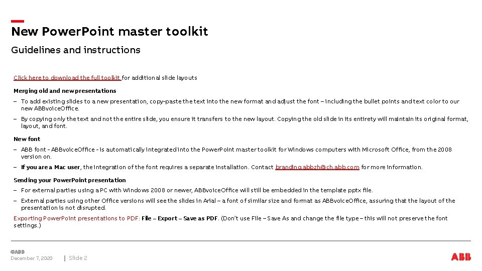 New Power. Point master toolkit Guidelines and instructions Click here to download the full