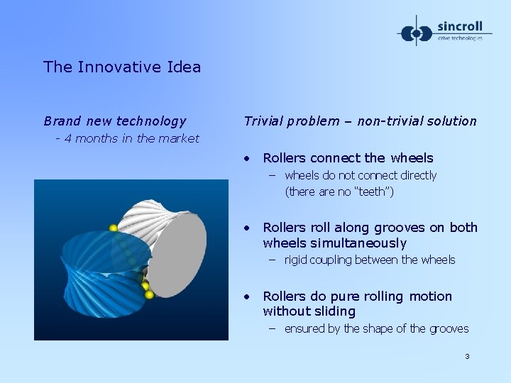 The Innovative Idea Brand new technology Trivial problem – non-trivial solution - 4 months