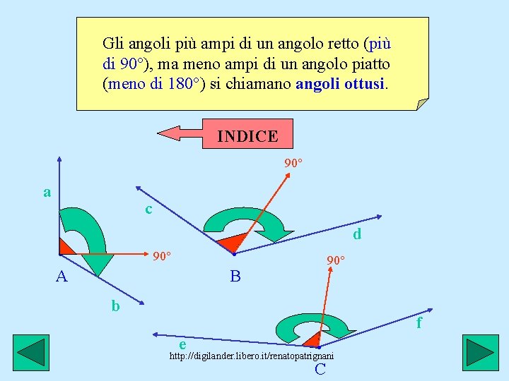Gli angoli più ampi di un angolo retto (più di 90°), ma meno ampi