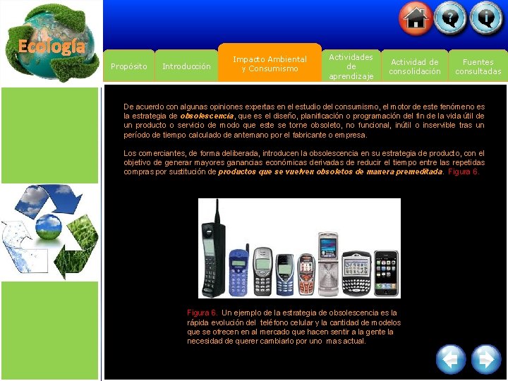 Ecología Propósito Introducción Impacto Ambiental y Consumismo Actividades de aprendizaje Actividad de consolidación Fuentes