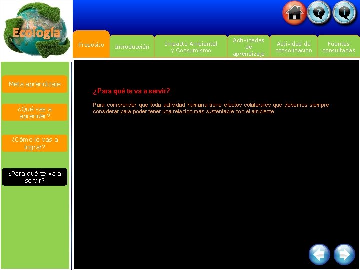 Ecología Propósito Meta aprendizaje ¿Qué vas a aprender? ¿Cómo lo vas a lograr? ¿Para