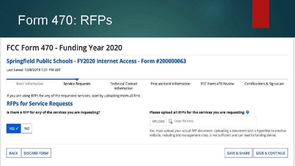 Form 470: RFPs 