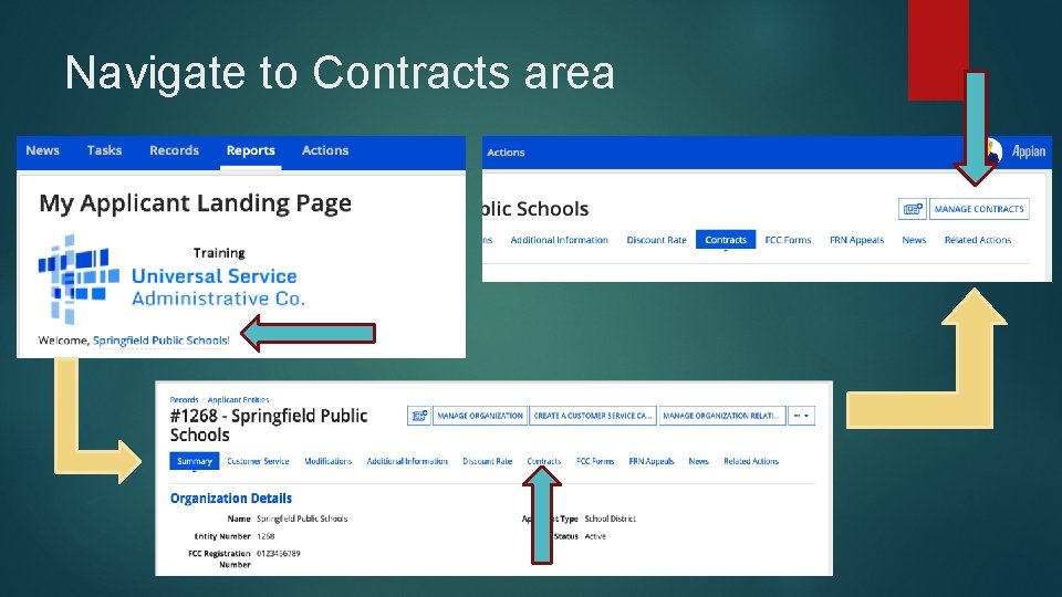 Navigate to Contracts area 