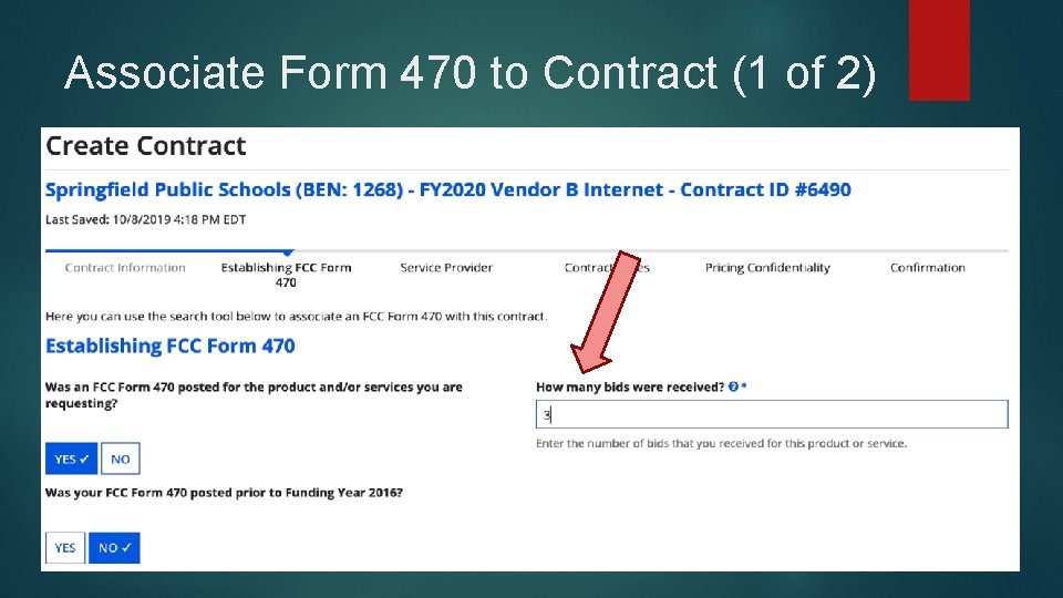 Associate Form 470 to Contract (1 of 2) 
